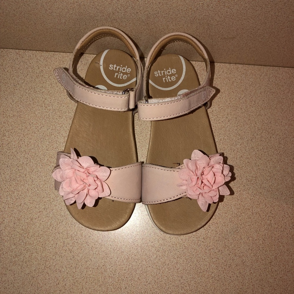 New Stride Rite Leather Toddler Dress Sandals 8.5W Wide